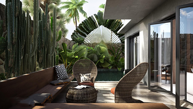 Thiết kế nội thất biệt thự 2 tầng ở Nam An Khánh teo phong cách Tropical