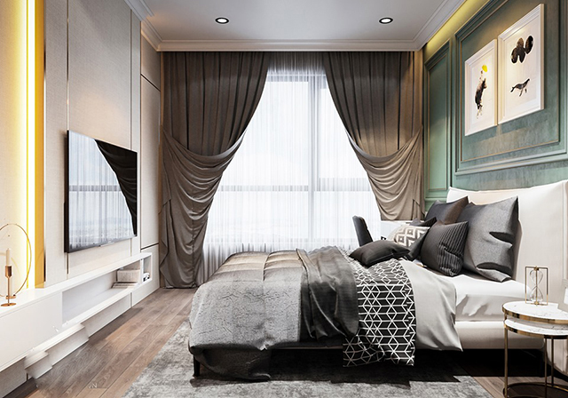 Thiết kế nội thất chung cư tân cổ điển 2 phòng ngủ tại Hoàng Mai