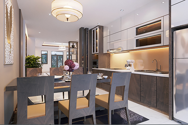 Thiết kế nội thất nhà liền kề hiện đại 2.5 tầng ở Dương Nội 