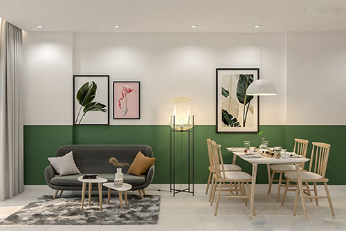 Dự án Thiết Kế Căn Hộ 88m2 Phong Cách Tropical Ở Hoàng Mai