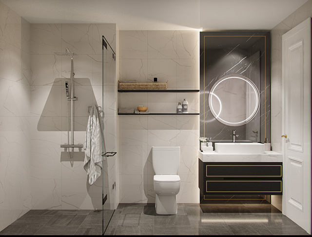 Thiết kế chung cư tân cổ điển Hoàng Mai có 2 phòng ngủ
