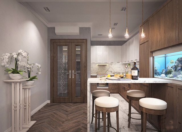 Thiết kế nội thất biệt thự 90m2 ở Nam An Khánh theo phong cách Tân cổ điển