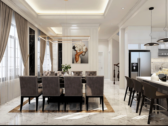 Thiết kế biệt thự 3 tầng mang phong cách hiện đại với tone màu trắng, tại Nguyễn Xiển