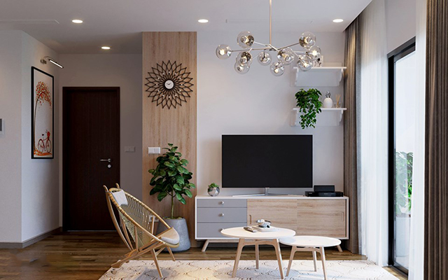 Thiết kế nội thất chung cư 83m2 hiện đại ở Hoàng Mai