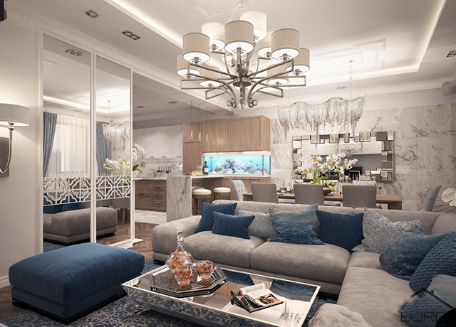 Thiết kế nội thất biệt thự 90m2 ở Nam An Khánh theo phong cách Tân cổ điển