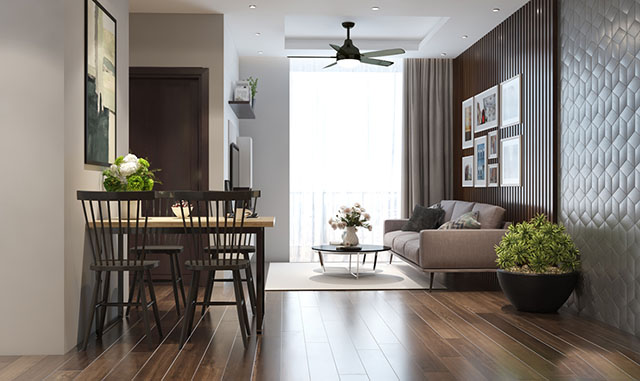 Thiết kế chung cư 2 phòng ngủ theo phong cách hiện đại ở Gamuda